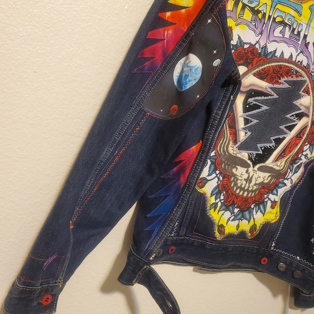 Levi's Grateful Dead Type 3 Trucker Jacket + Liquid Blue Steal Your Space Patch - Picture 15 of 17